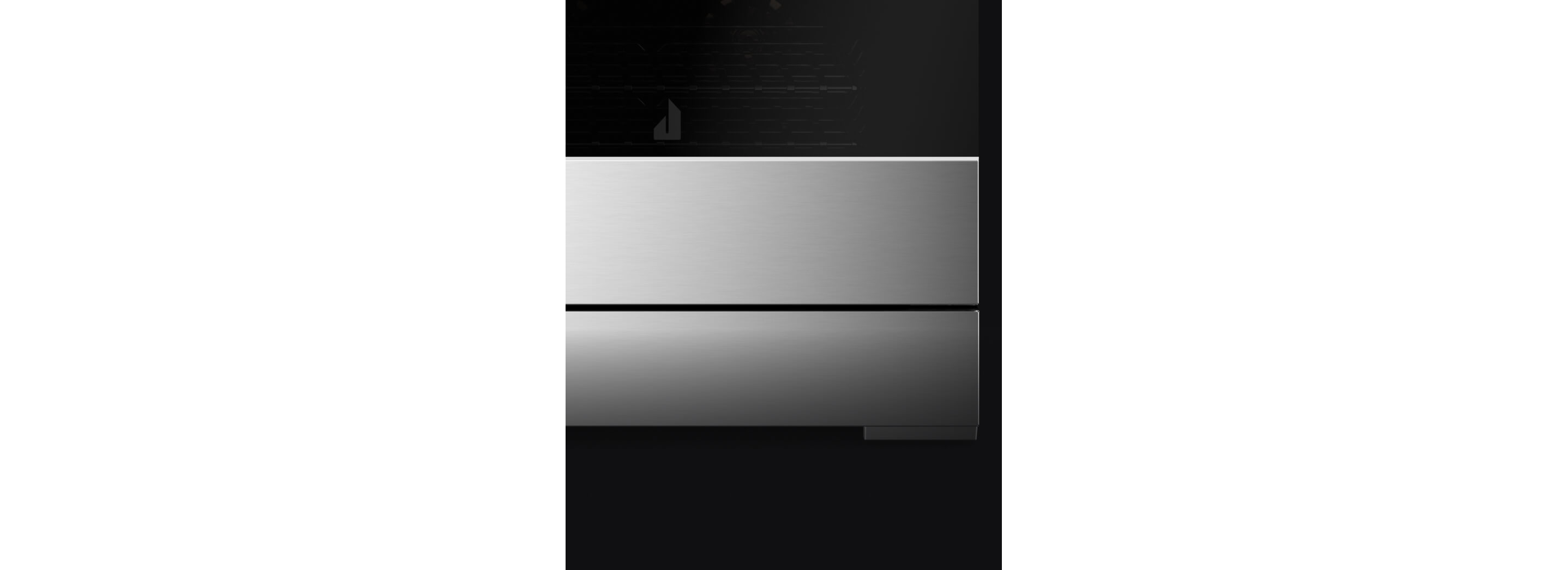 A view of the badge etched on the glass of the range