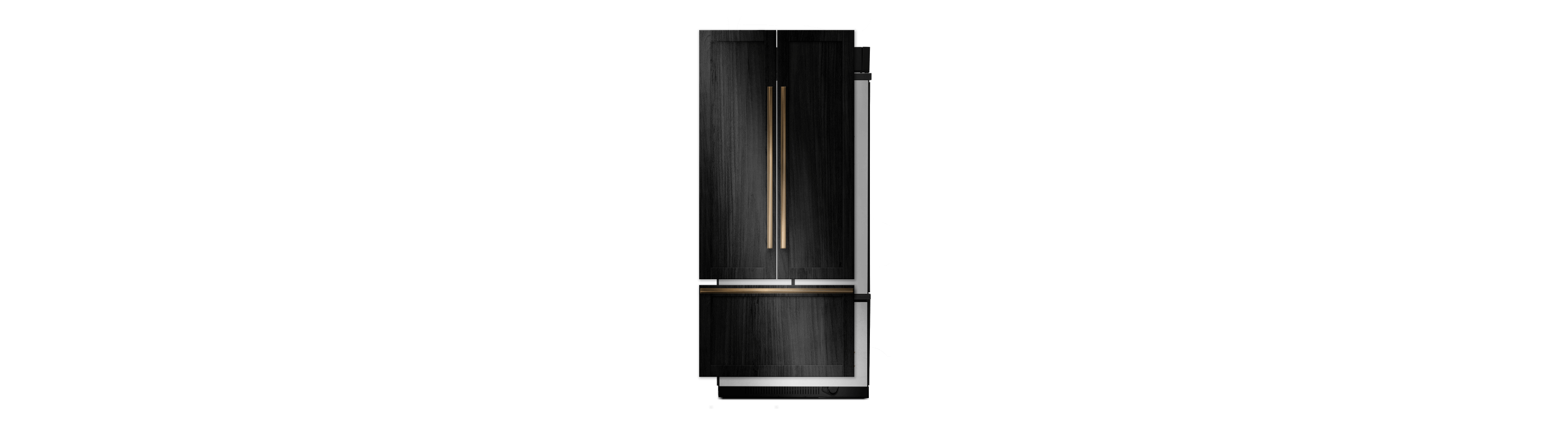 A JennAir® 36" Panel-Ready Built-In Bottom Freezer Refrigerator.