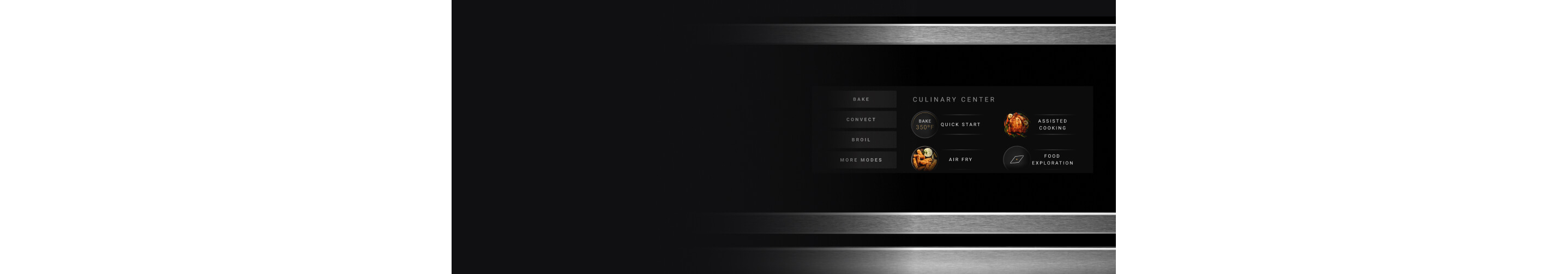 An image of the wall oven's Culinary Center on the LCD screen.
