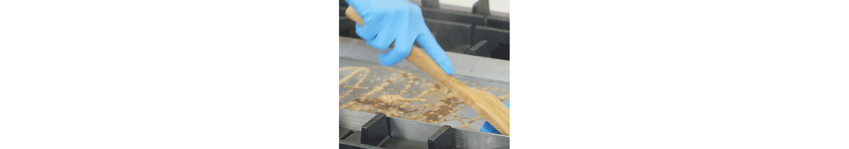 A close up of the Chrome-Infused Griddle.