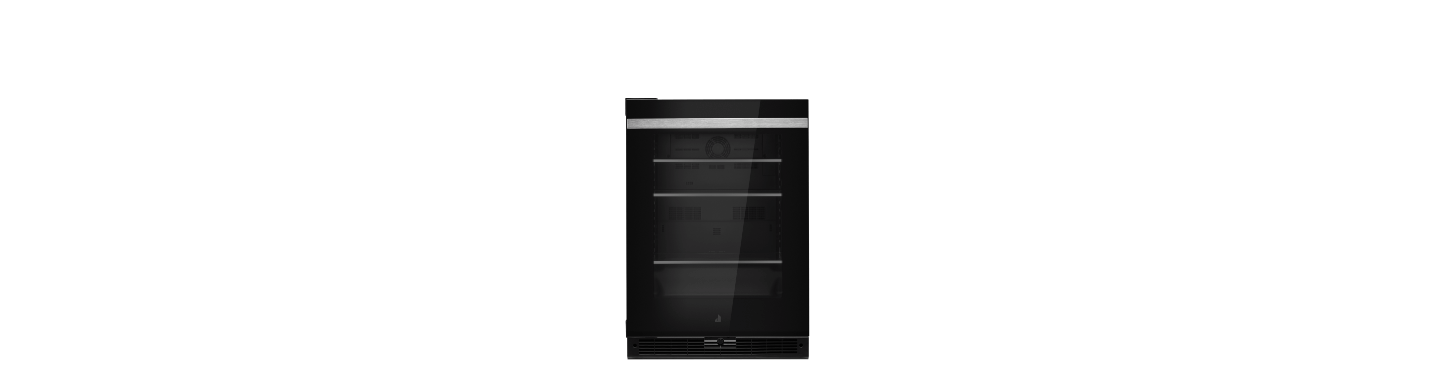 A 24" NOIR™ Glass Door Refrigerator.