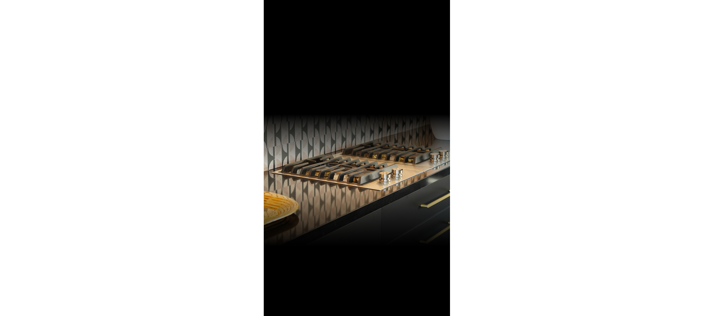A JennAir® Gas Cooktop in a kitchen.