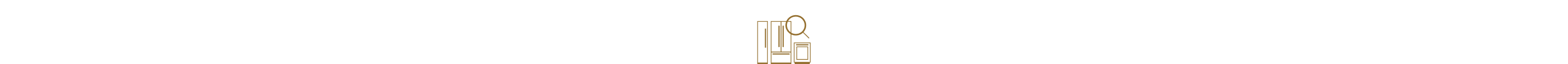 A series of three refrigerators with a magnifying glass over top.