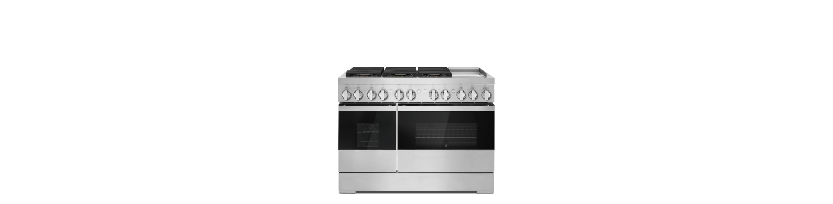 A JennAir 48" NOIR™ Dual-Fuel Range.