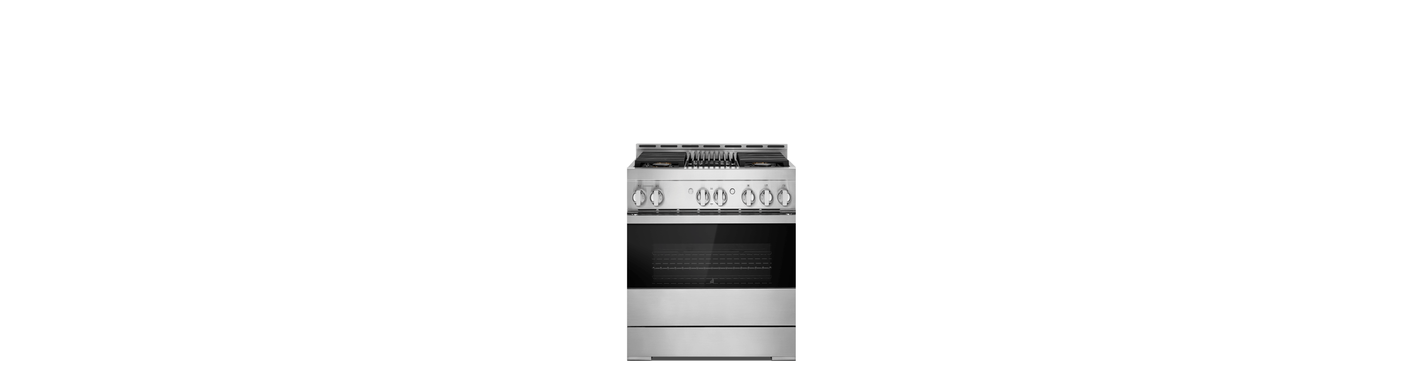 A 36-inch gas range in NOIR™ design.