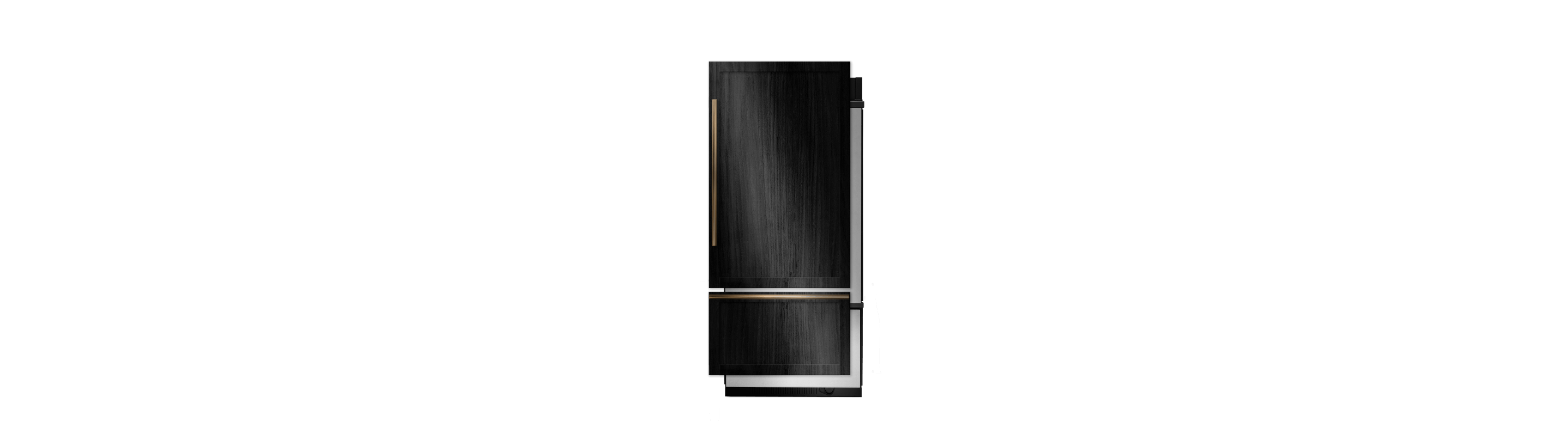 A 36-inch Panel-Ready Built-In Bottom-Freezer Refrigerator.
