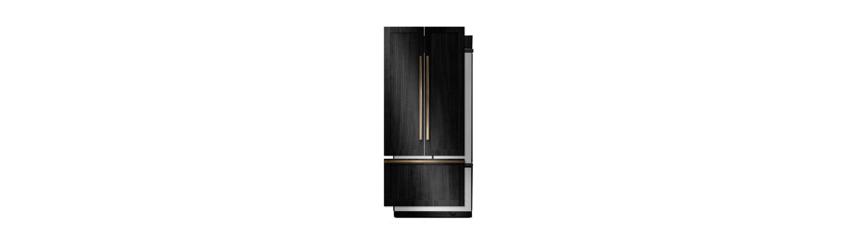 A 36-inch built-in bottom-freezer refrigerator.