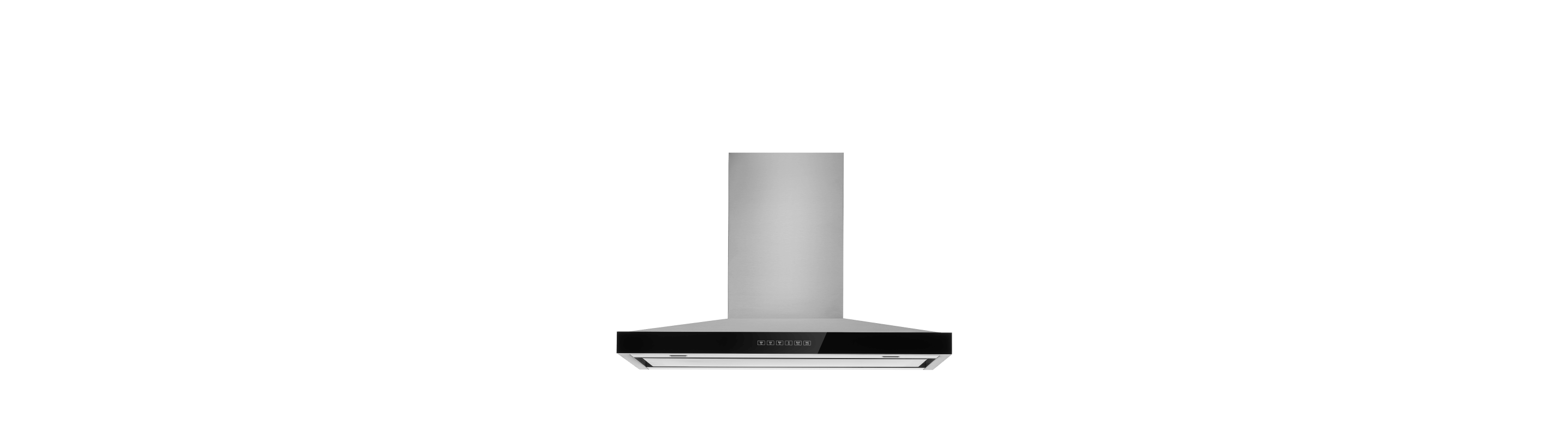 A 36-inch stainless steel canopy wall hood.