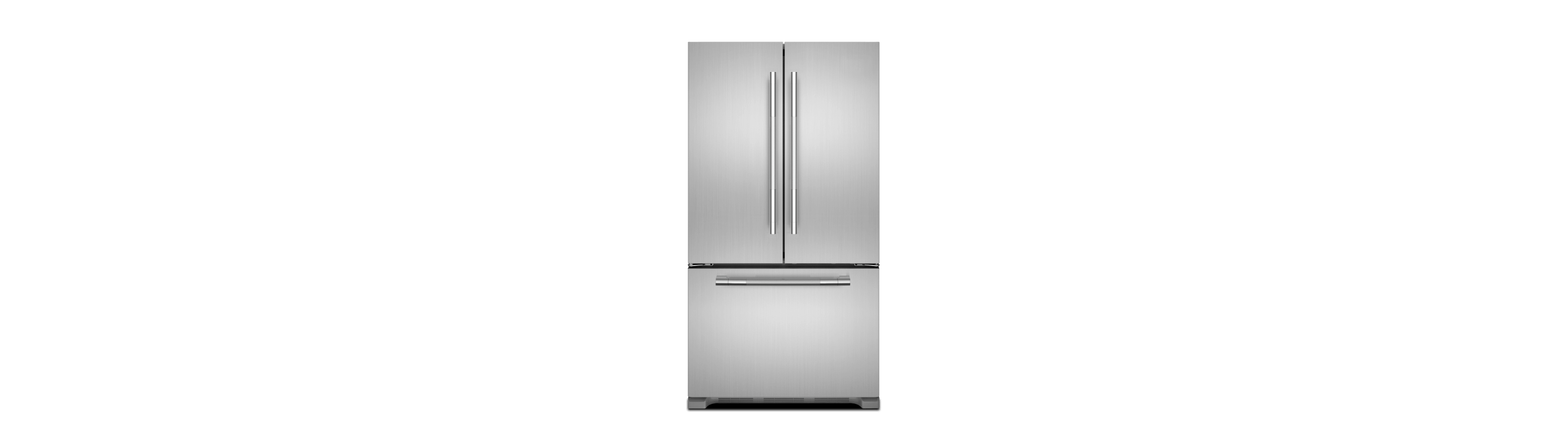 A 36-Inch French Door Freestanding Refrigerator.