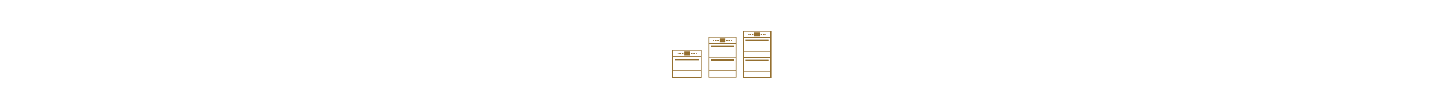 An icon of three wall ovens. 