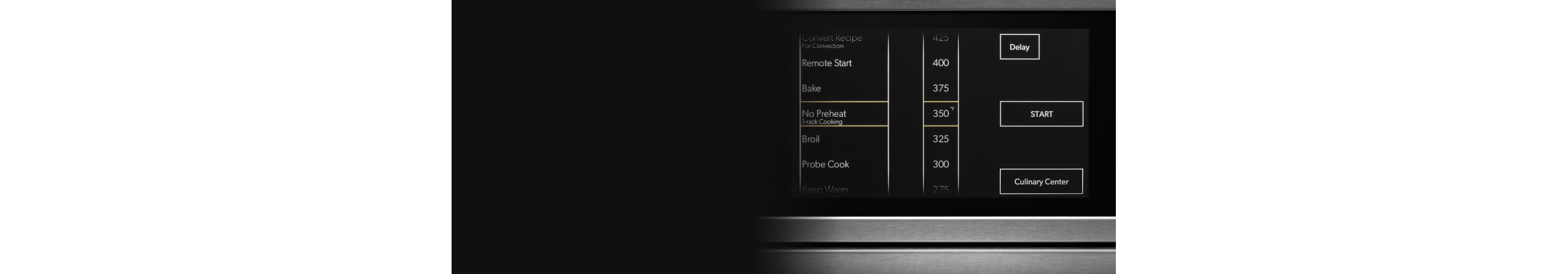 Closeup of the LCD display with No Preheat selected