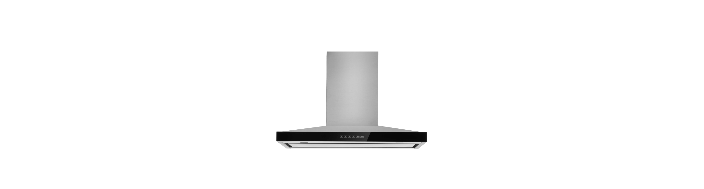 A 36-inch stainless steel canopy wall hood.