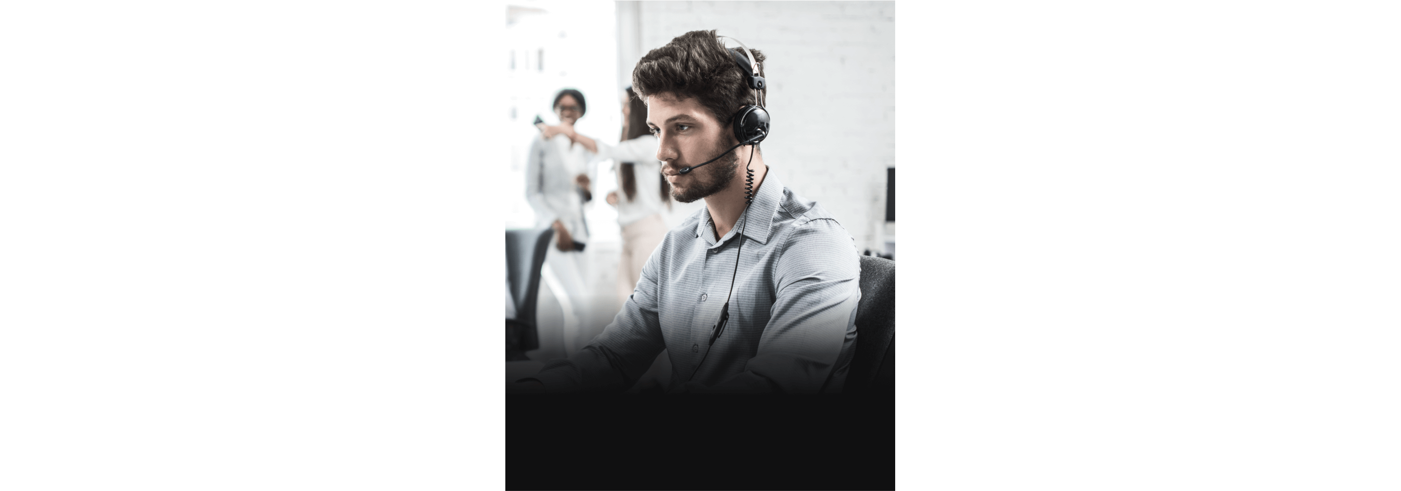 A man wearing a headset.