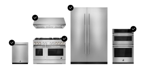 A JennAir® Kitchen Suite of appliances.