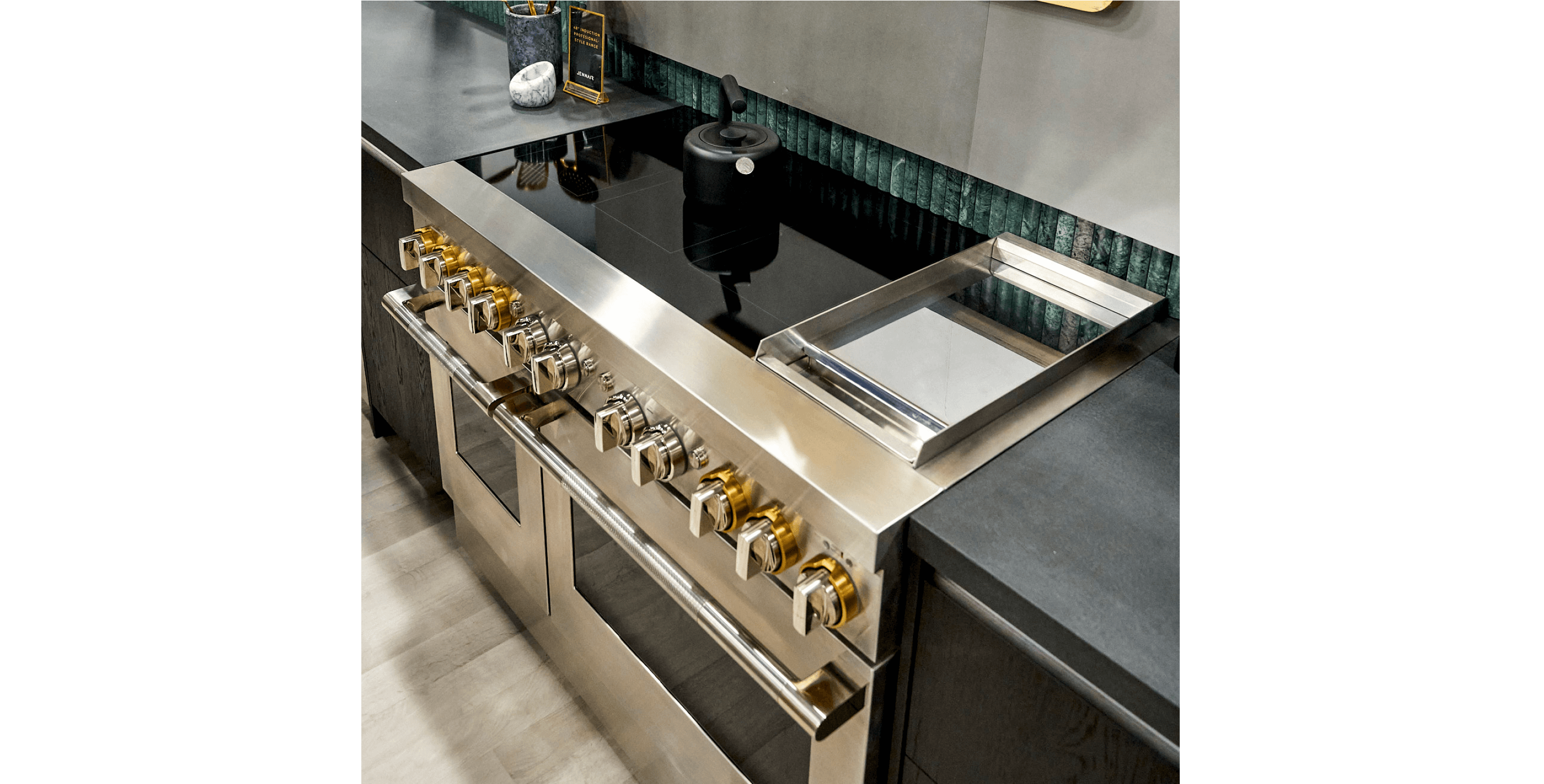 The new JennAir® 48-inch induction professional range at KBIS 2024.