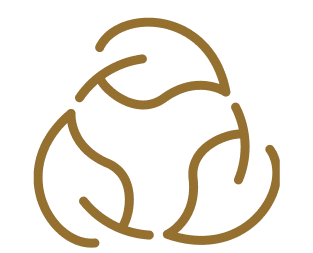 An icon of three leaves in a circle.