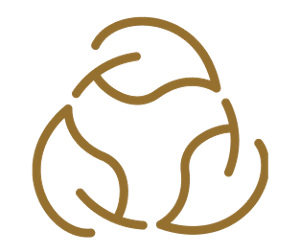 An icon of three leaves in a circle.