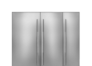 A set of stainless steel panels.