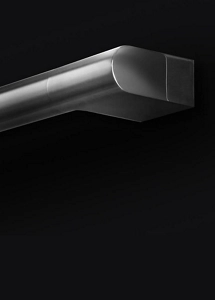 A close-up of the knurling on the handle of a RISE™ Refrigerator.