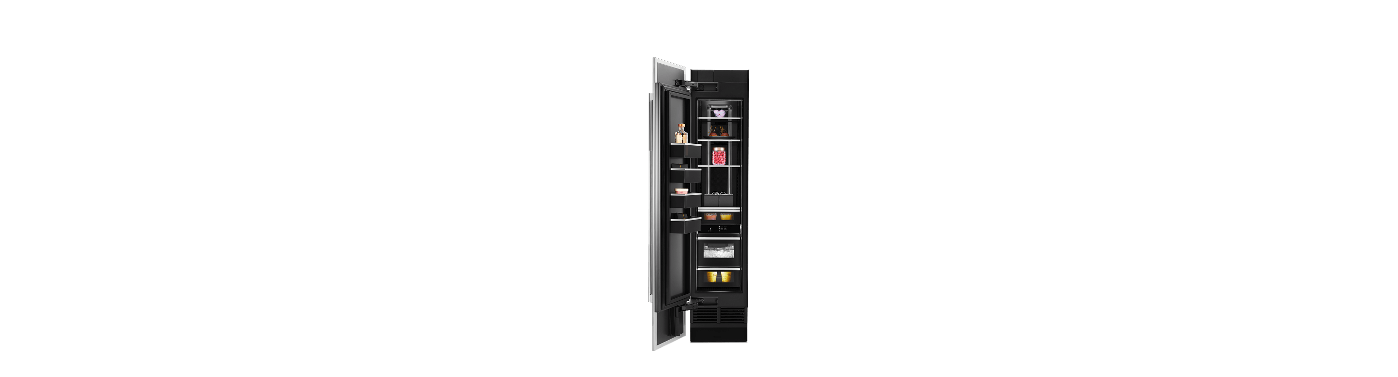 A 18" Panel-Ready Built-In Column Freezer, left swing