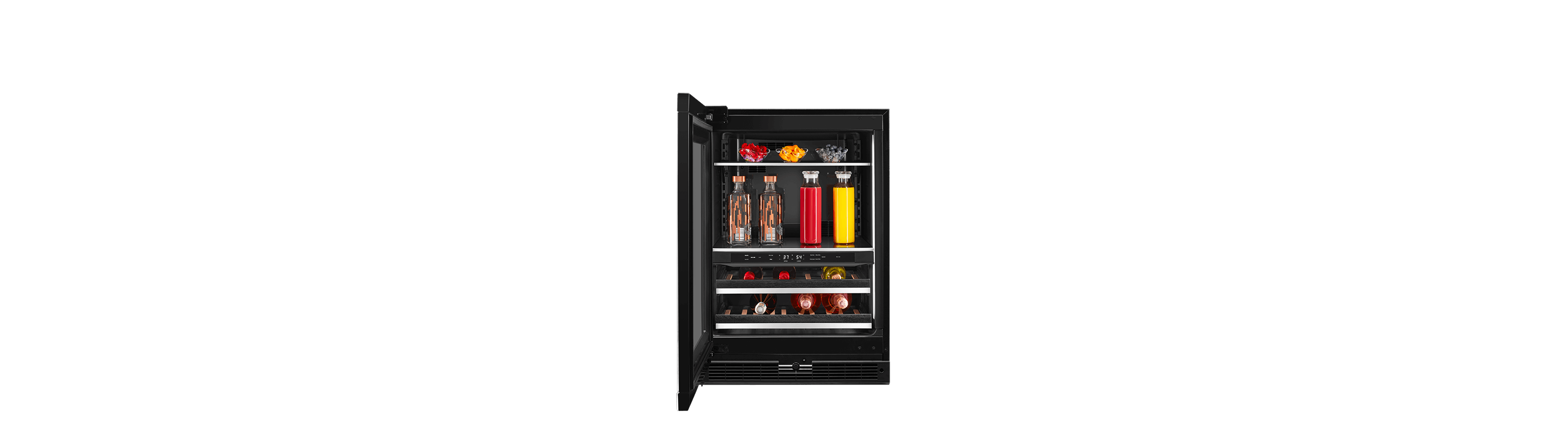 A Panel-Ready 24" Built-In Undercounter Beverage Center, Left Swing