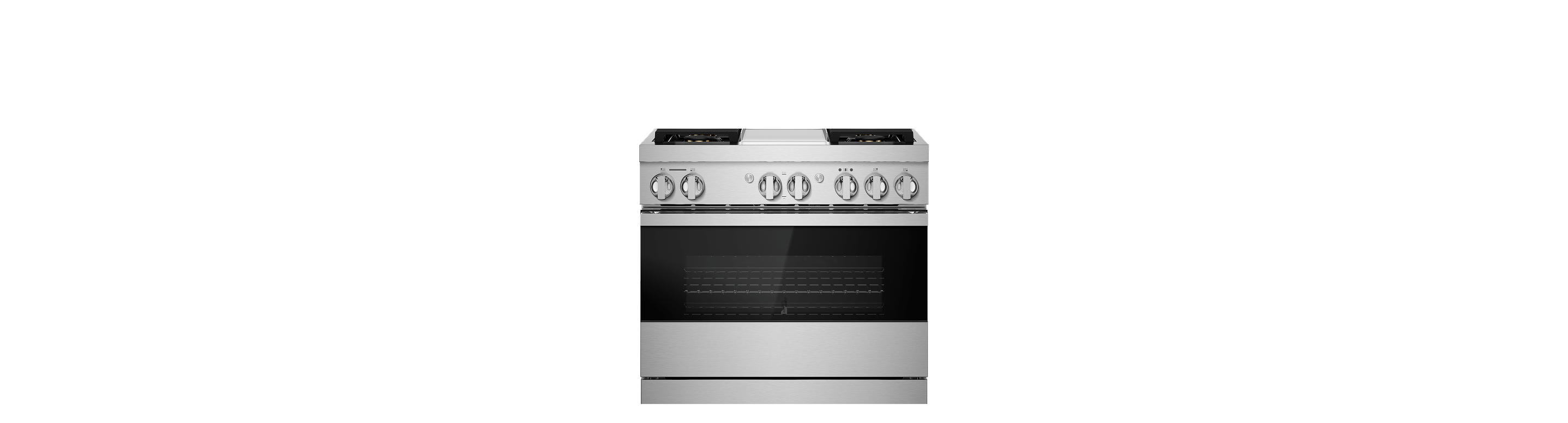 A 36" NOIR™ Gas Professional-Style Range with Grill.