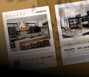 The brochure, shown front and back.