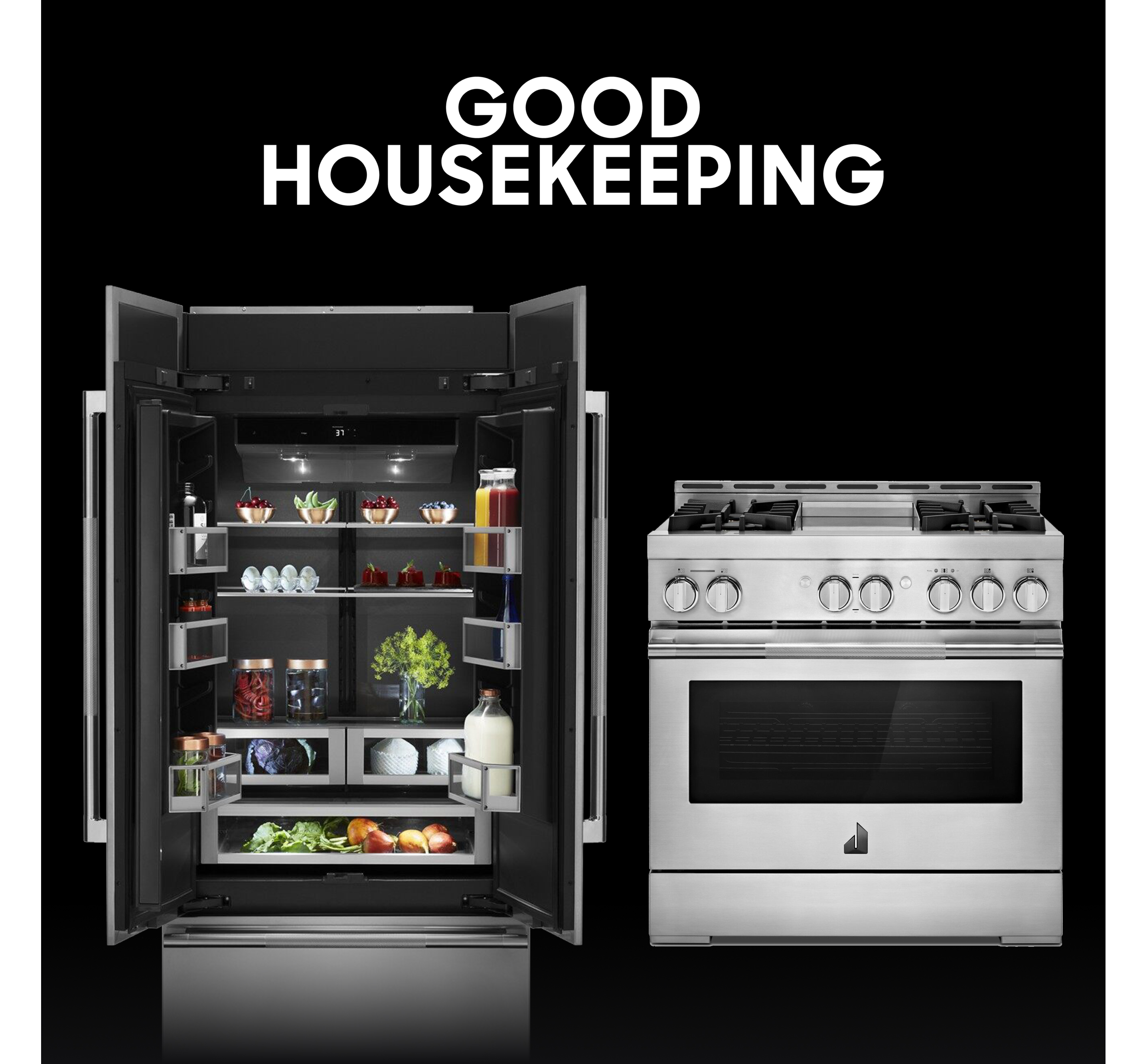 36-Inch Panel-Ready Built-In French Door Refrigerator and 36-Inch Smart Freestanding Gas Range with Wi-Fi 