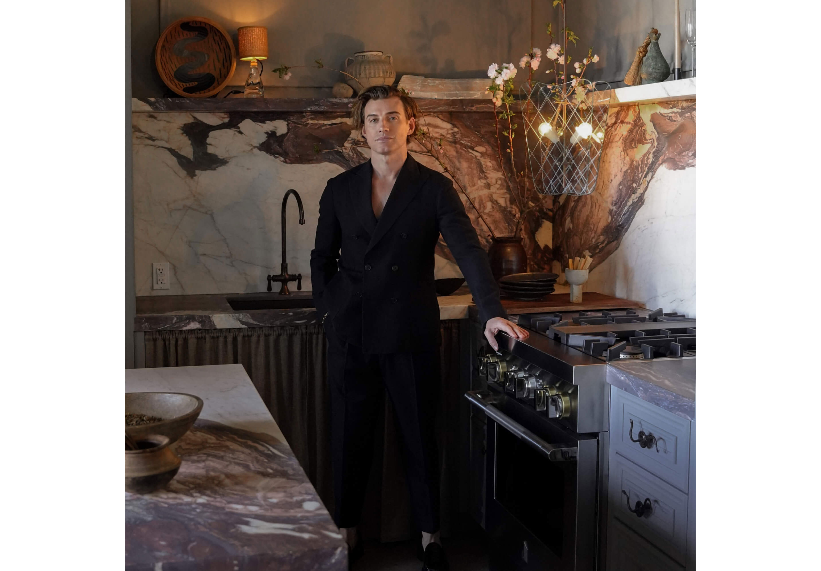 Jeremiah Brent in his office kitchen.