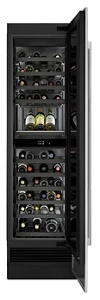 A 24-inch wine column panel in Eggshell Snakeskin Black