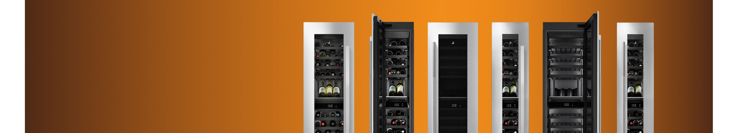 A set of JennAir® wine column refrigerators