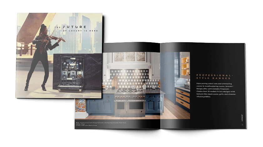 Pages of the JennAir® Lookbook.