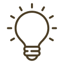 An icon of a lightbulb. 