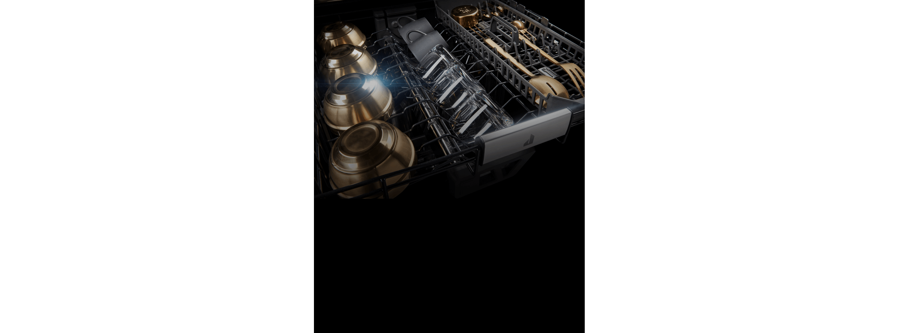 The 3rd rack of a dishwasher propped with dishes.