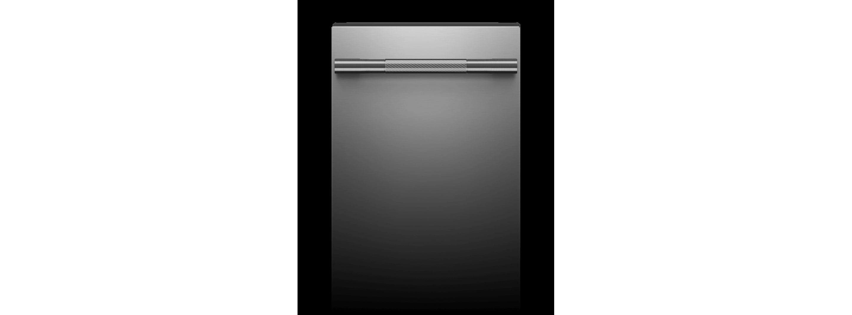 The front of a JennAir® trash compactor with a RISE™ Design panel.
