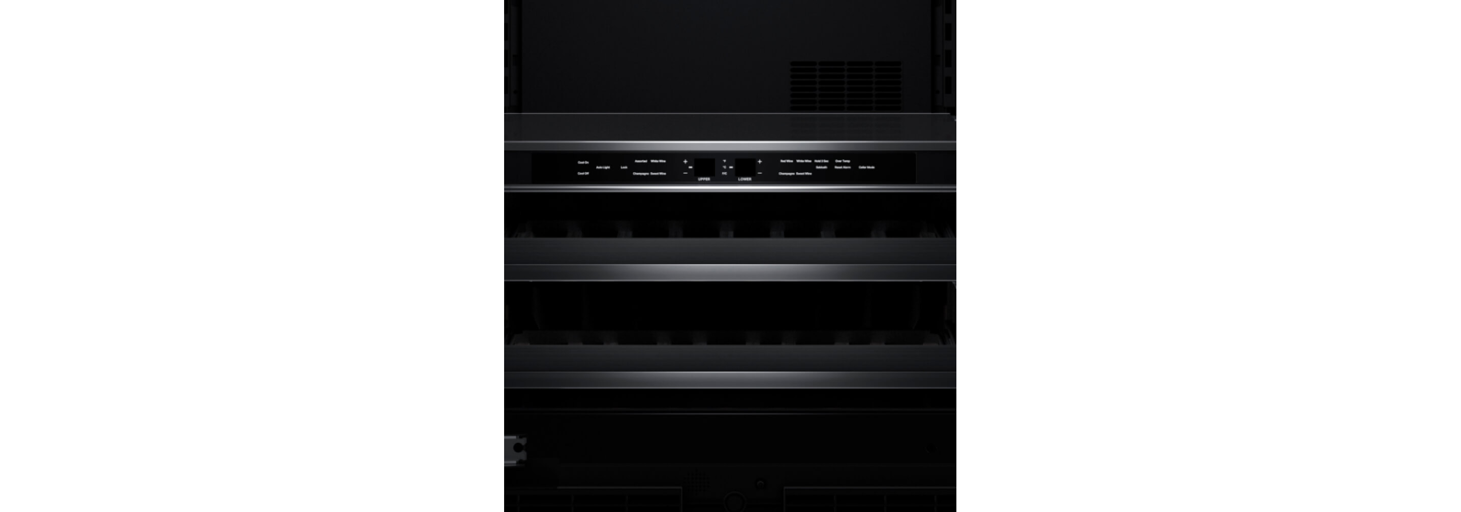 The control panel of the JennAir® beverage center.