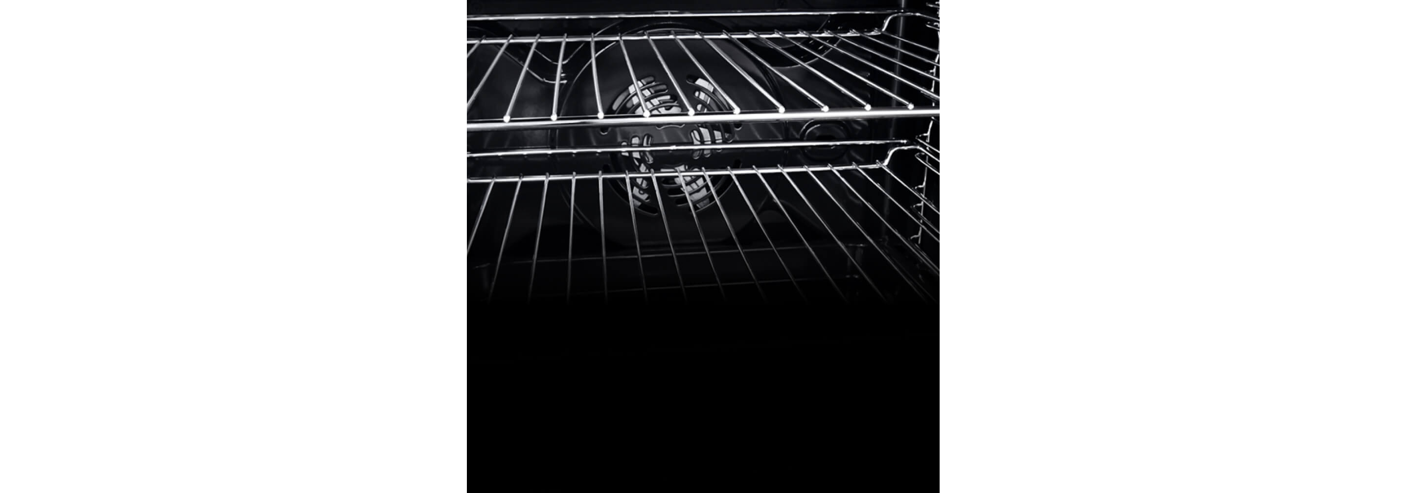 Racks and the fan inside of the JennAir® 24-inch wall oven.