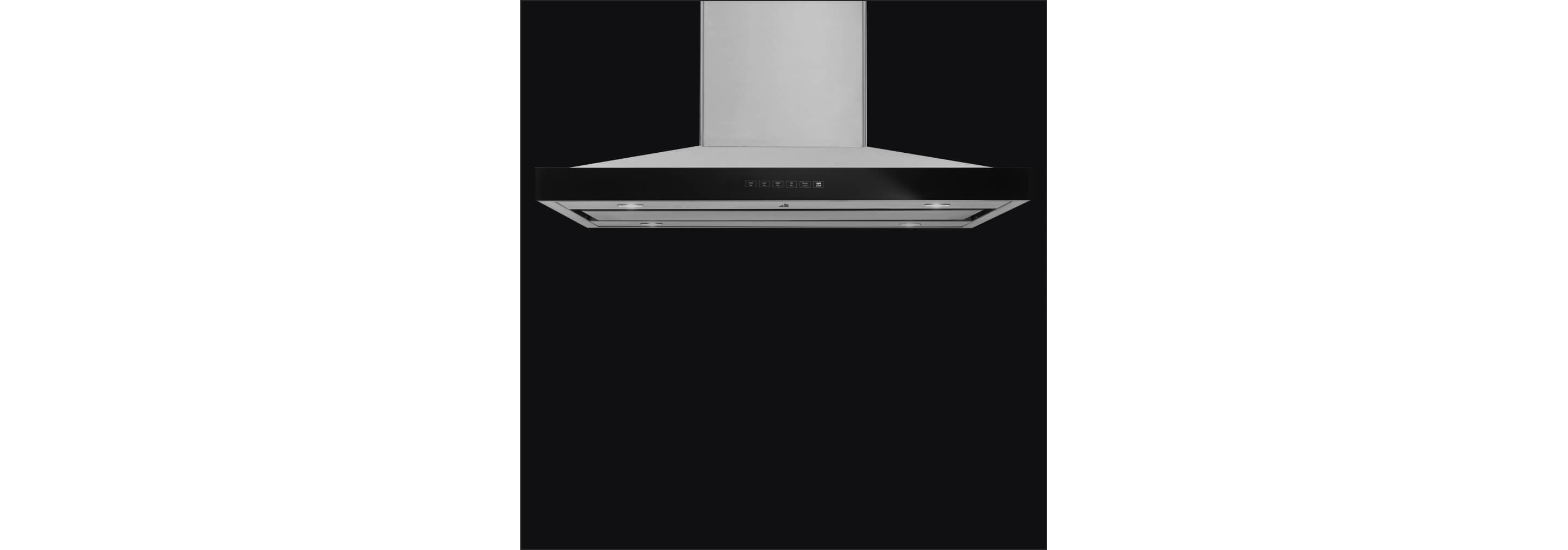 A pyramid-style wall mount hood with perimetric ventilation.