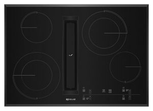 Black Floating Glass 30" JX3™ Electric Downdraft Cooktop with Glass-Touch Electronic Controls